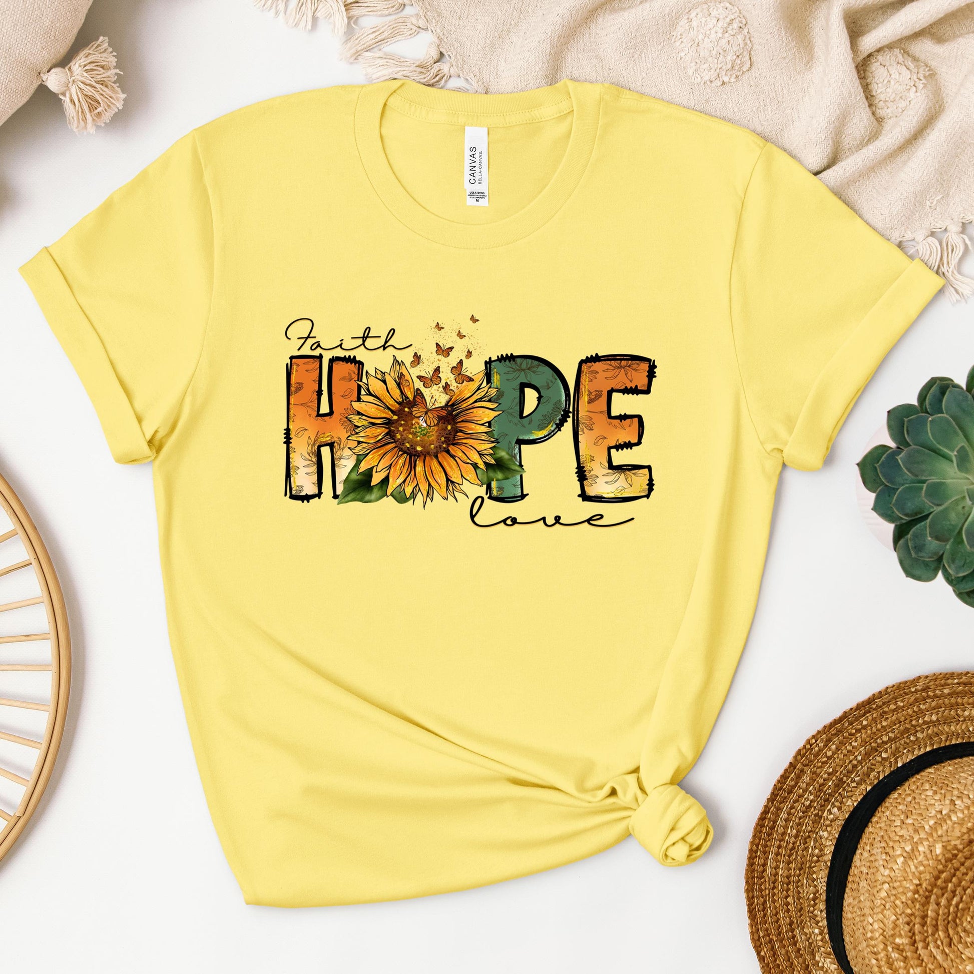 Faith Hope Love Sunflower Butterfly 02