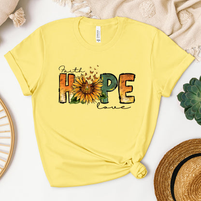 Faith Hope Love Sunflower Butterfly 02