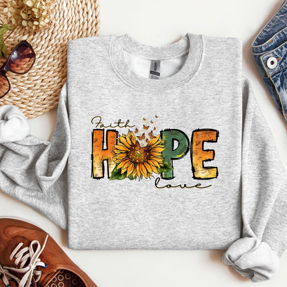 Faith Hope Love Sunflower Butterfly 02