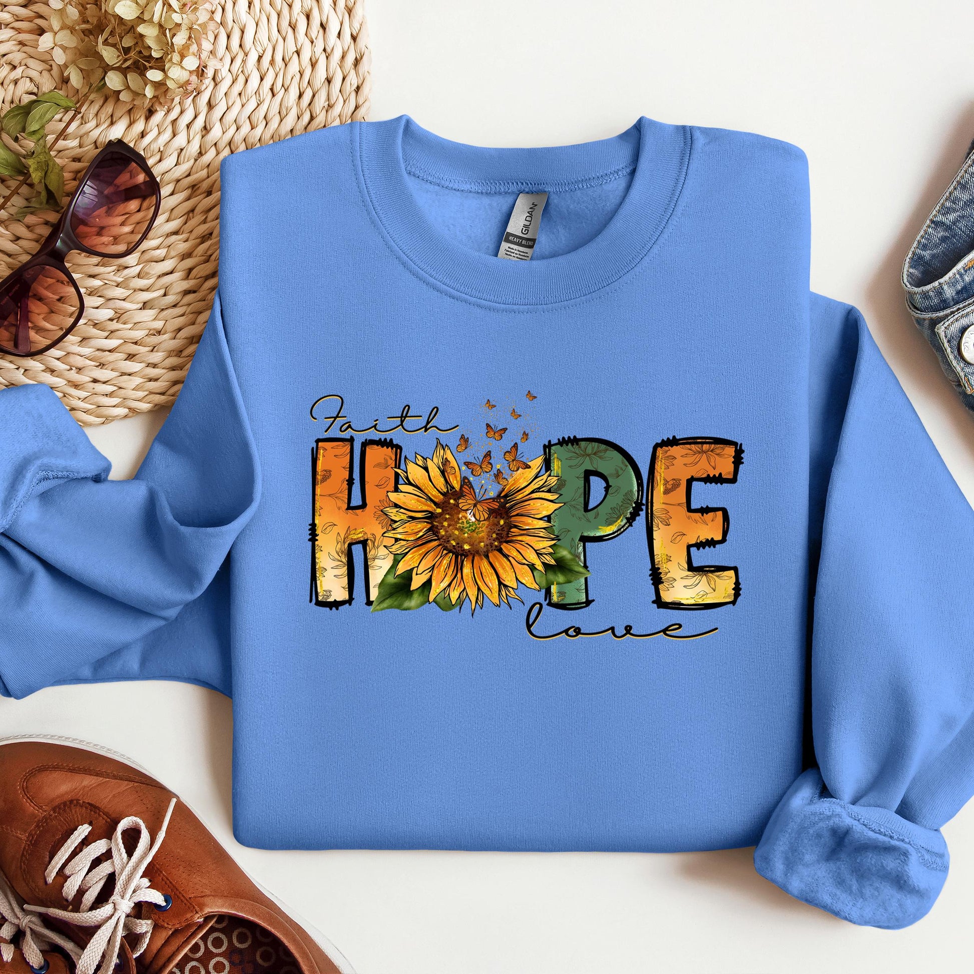 Faith Hope Love Sunflower Butterfly 02