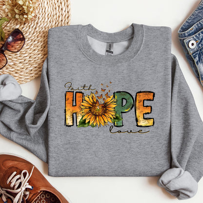 Faith Hope Love Sunflower Butterfly 02