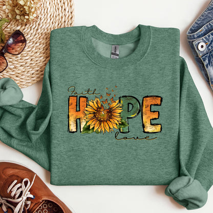 Faith Hope Love Sunflower Butterfly 02