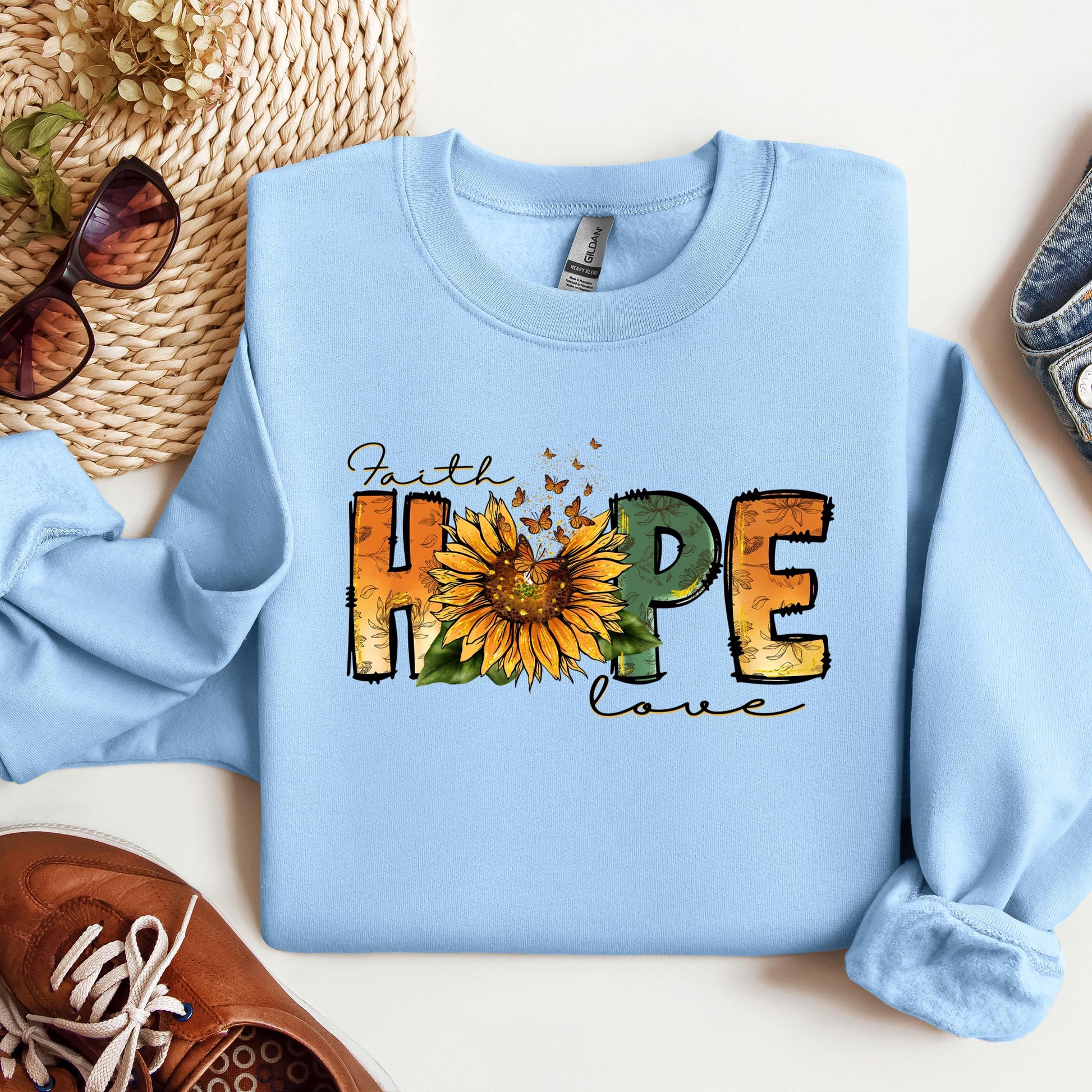 Faith Hope Love Sunflower Butterfly 02