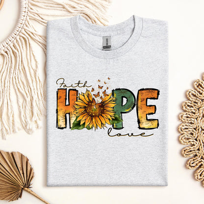 Faith Hope Love Sunflower Butterfly 02