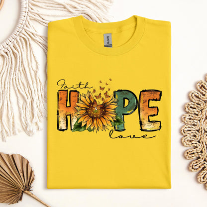 Faith Hope Love Sunflower Butterfly 02