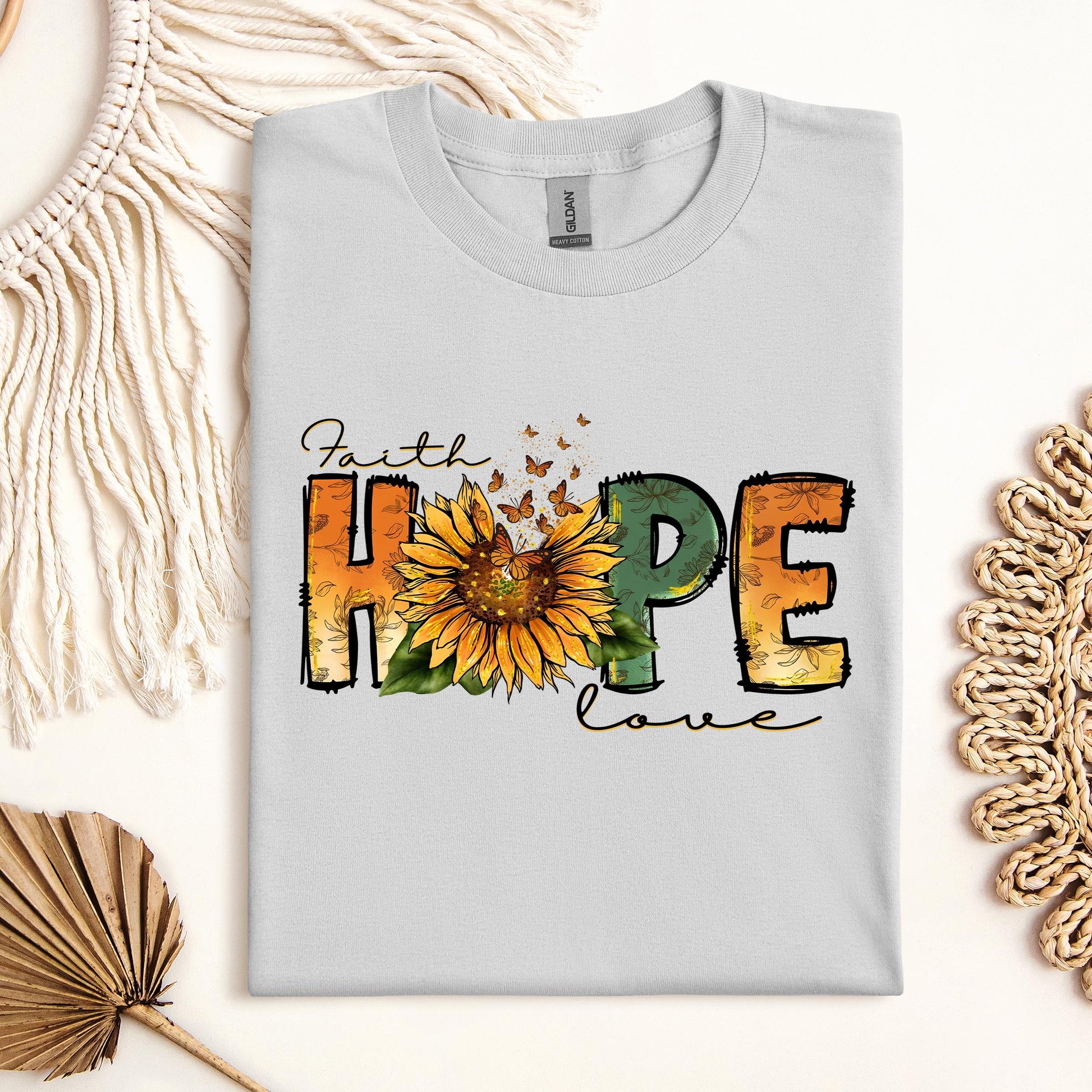 Faith Hope Love Sunflower Butterfly 02