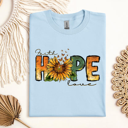 Faith Hope Love Sunflower Butterfly 02