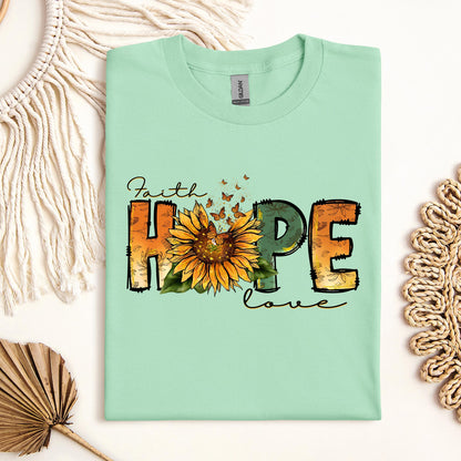 Faith Hope Love Sunflower Butterfly 02