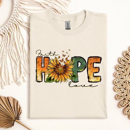 Faith Hope Love Sunflower Butterfly 02