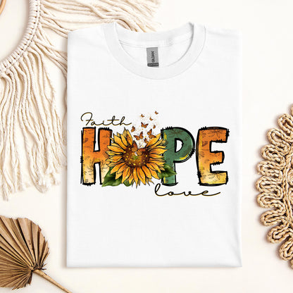 Faith Hope Love Sunflower Butterfly 02