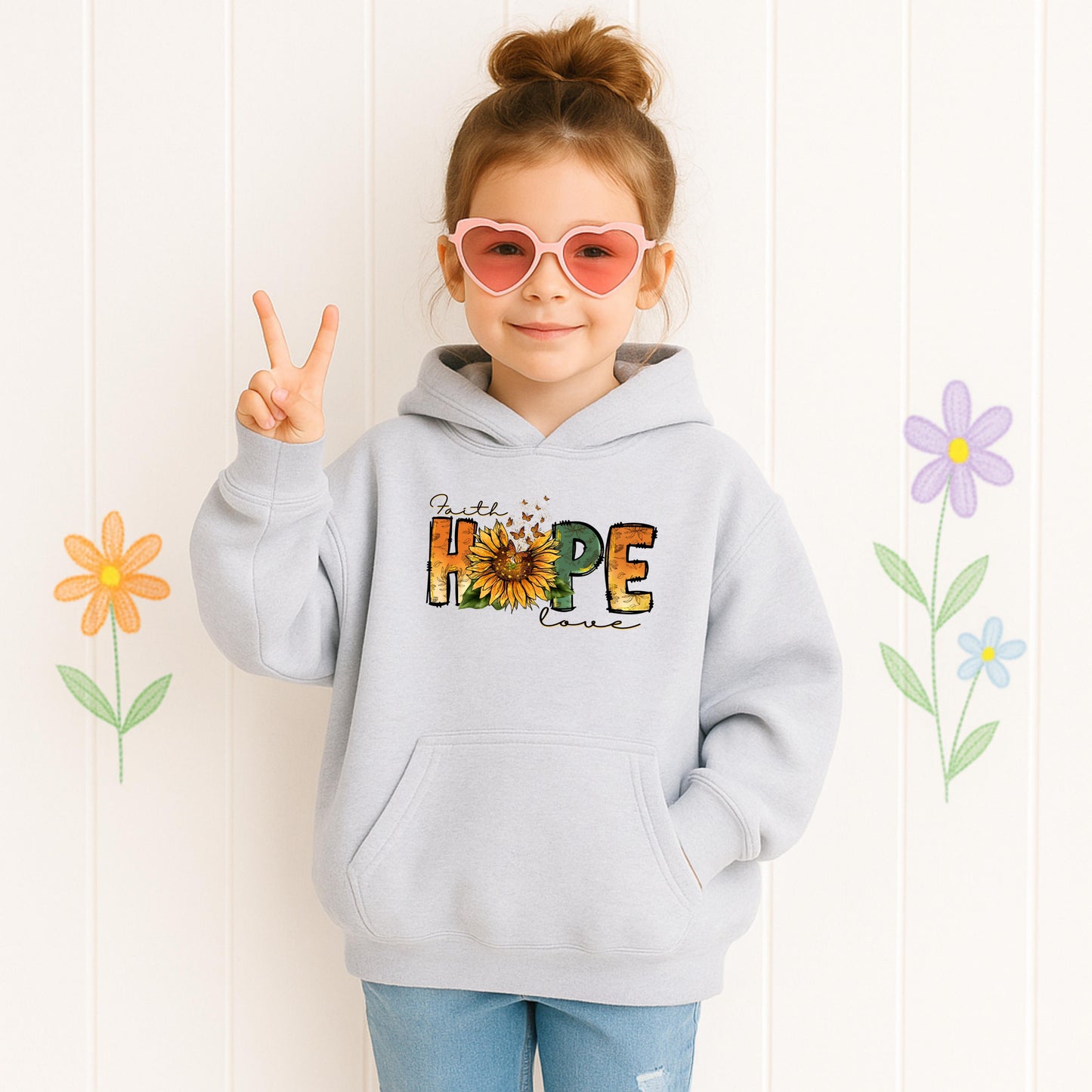 Faith Hope Love Sunflower Butterfly 02