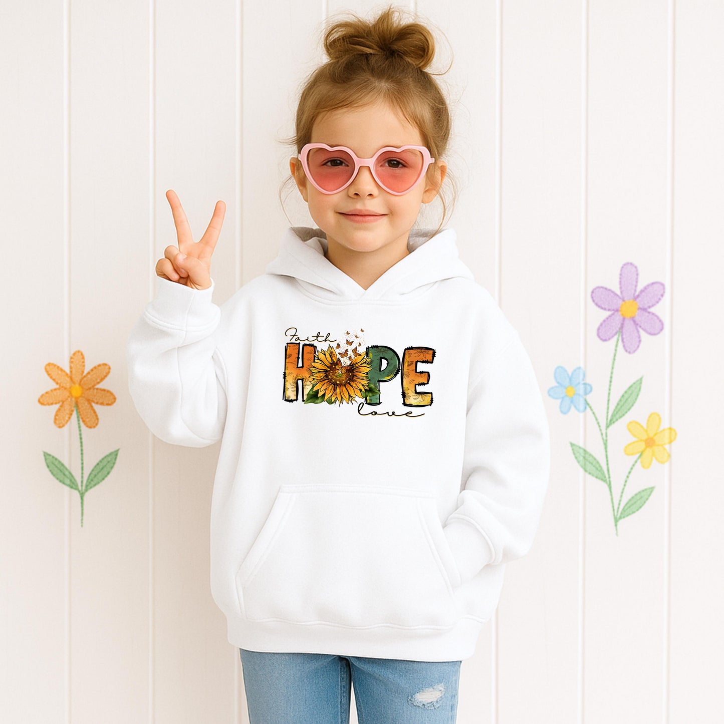 Faith Hope Love Sunflower Butterfly 02