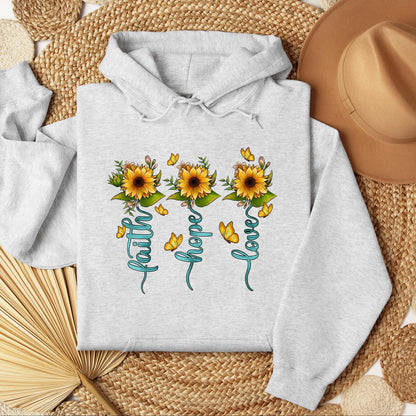 Faith Hope Love Sunflower Butterfly 03