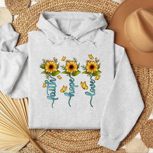 Faith Hope Love Sunflower Butterfly 03