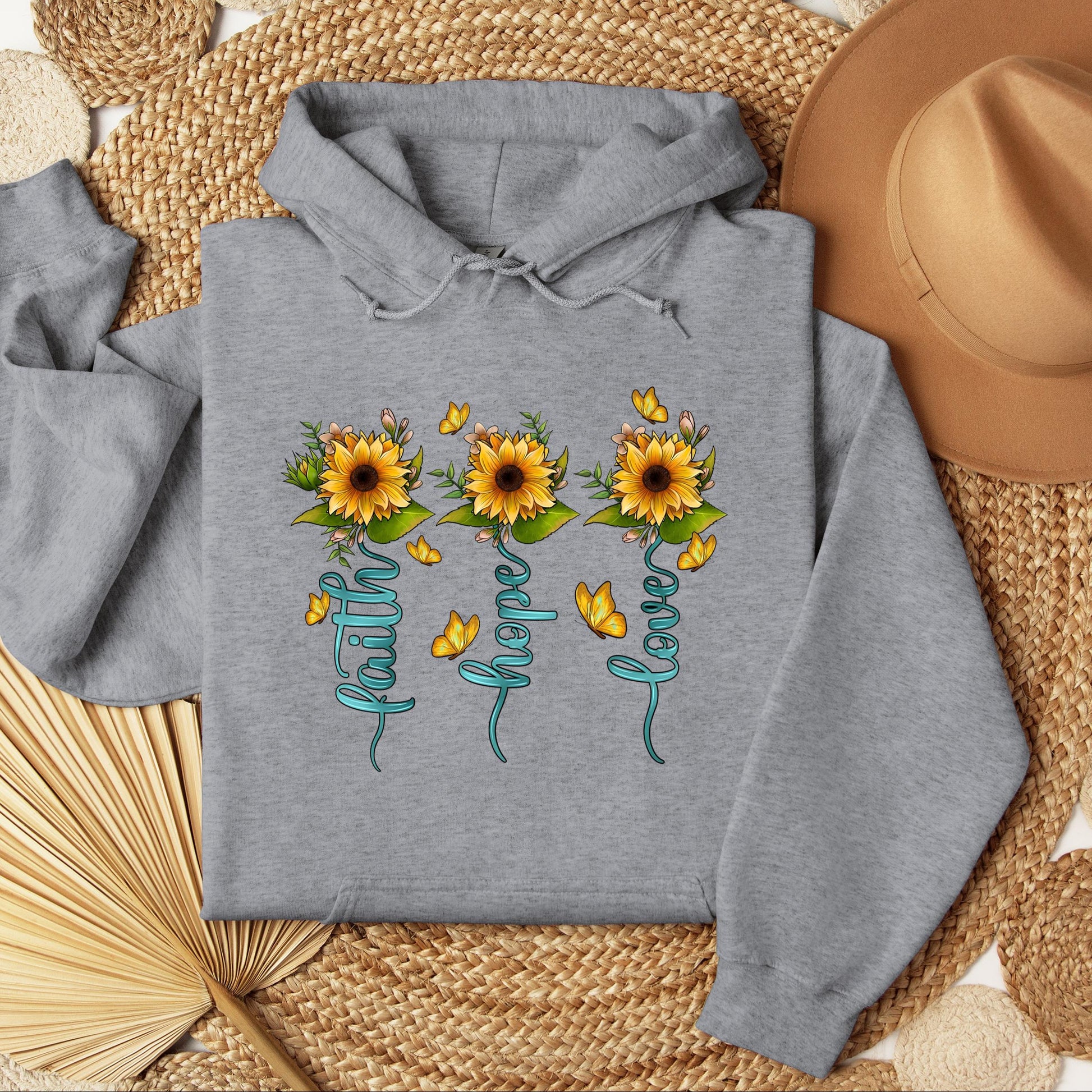 Faith Hope Love Sunflower Butterfly 03
