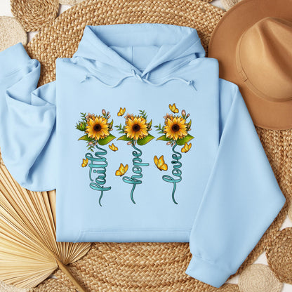Faith Hope Love Sunflower Butterfly 03