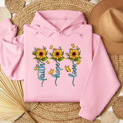 Faith Hope Love Sunflower Butterfly 03