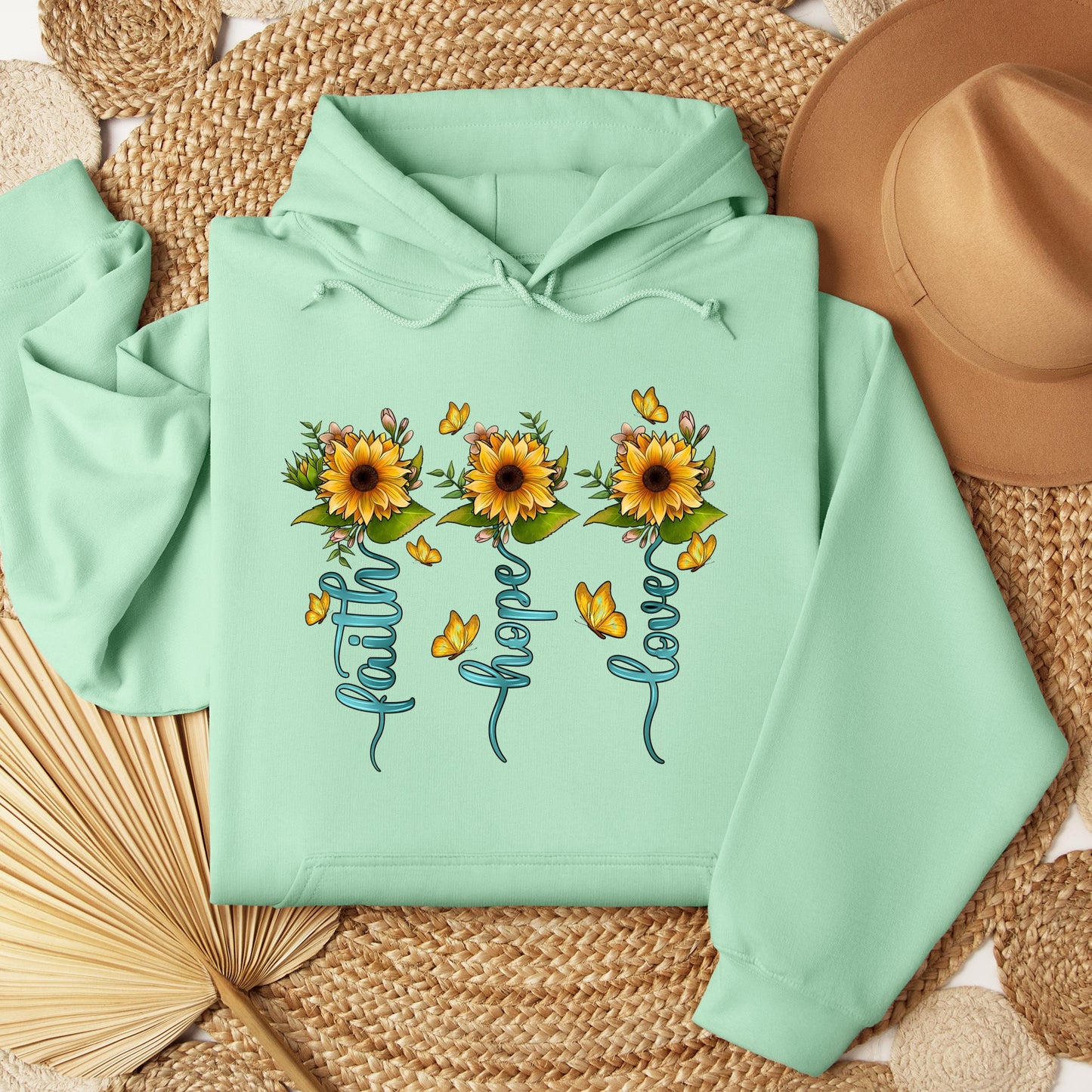 Faith Hope Love Sunflower Butterfly 03