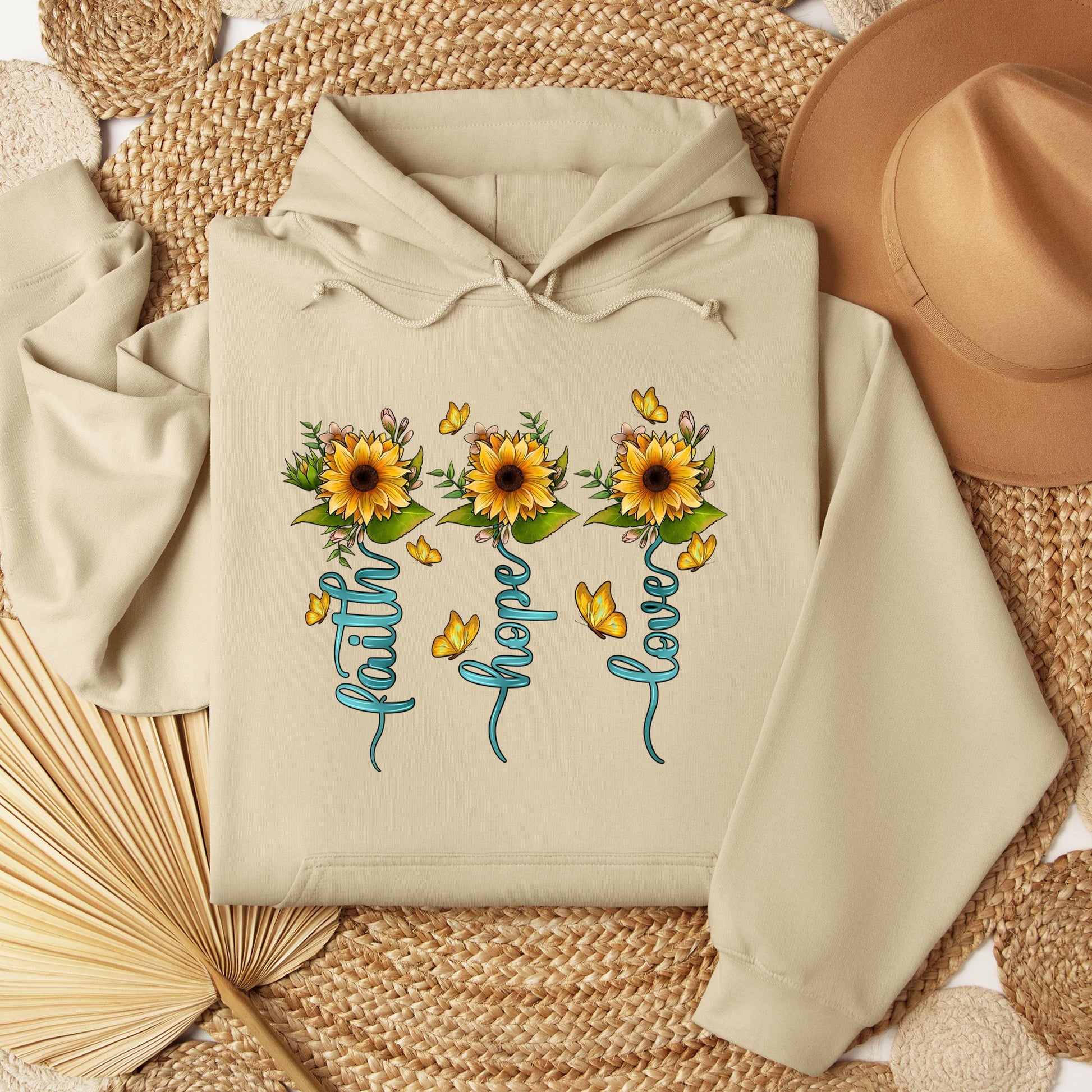 Faith Hope Love Sunflower Butterfly 03