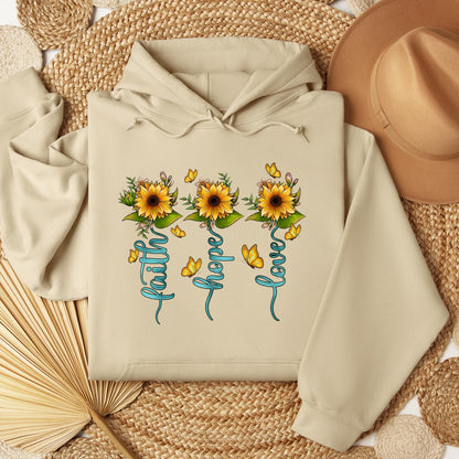 Faith Hope Love Sunflower Butterfly 03