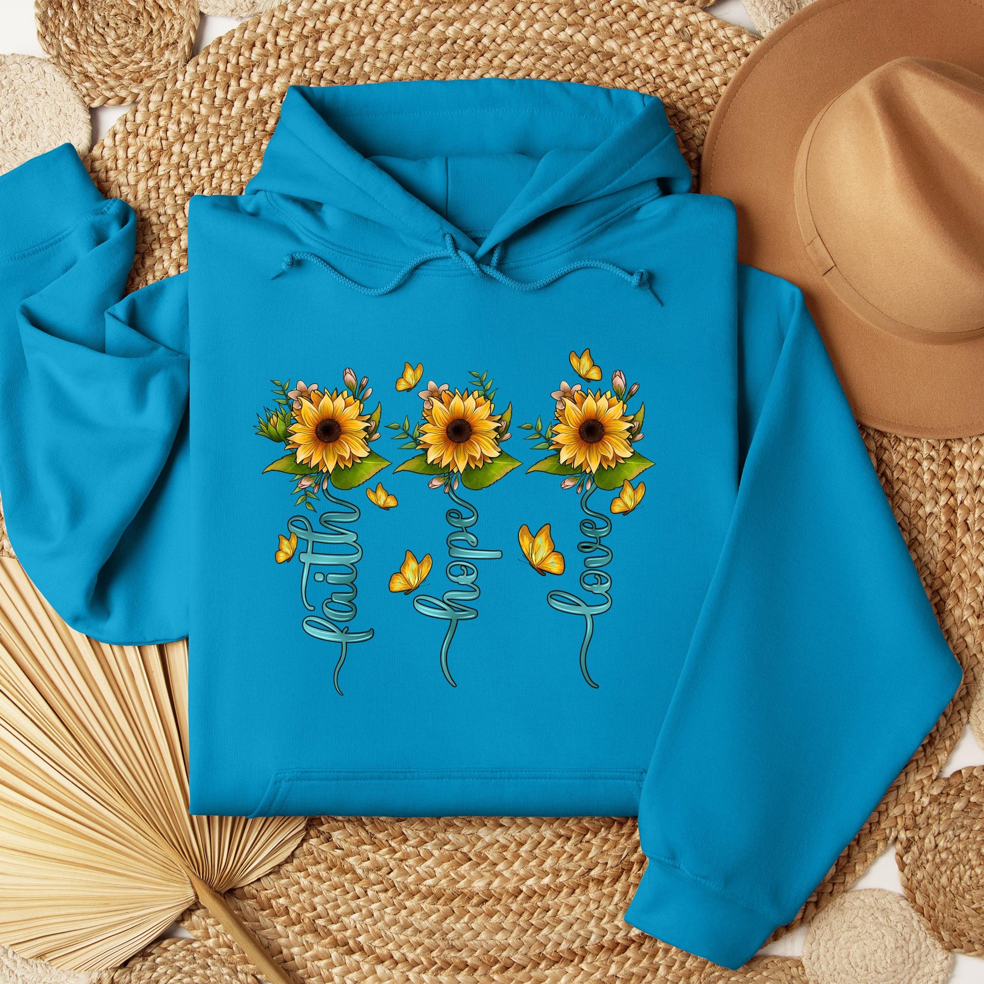 Faith Hope Love Sunflower Butterfly 03
