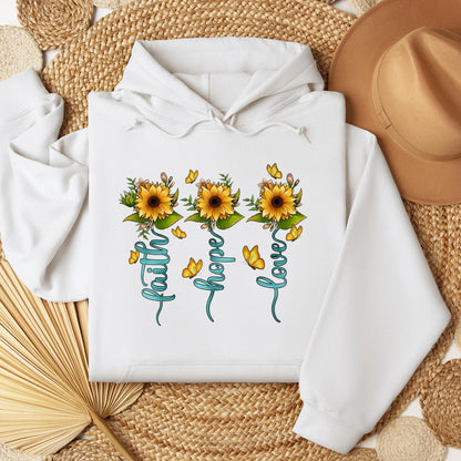 Faith Hope Love Sunflower Butterfly 03