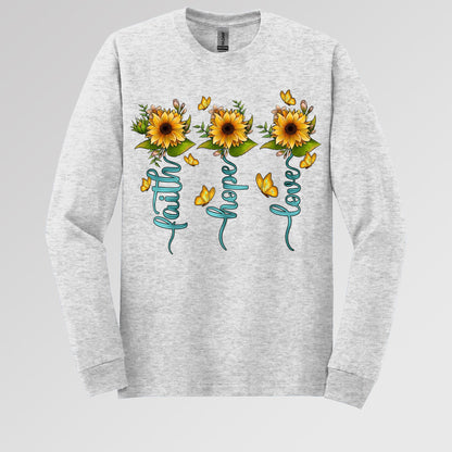 Faith Hope Love Sunflower Butterfly 03