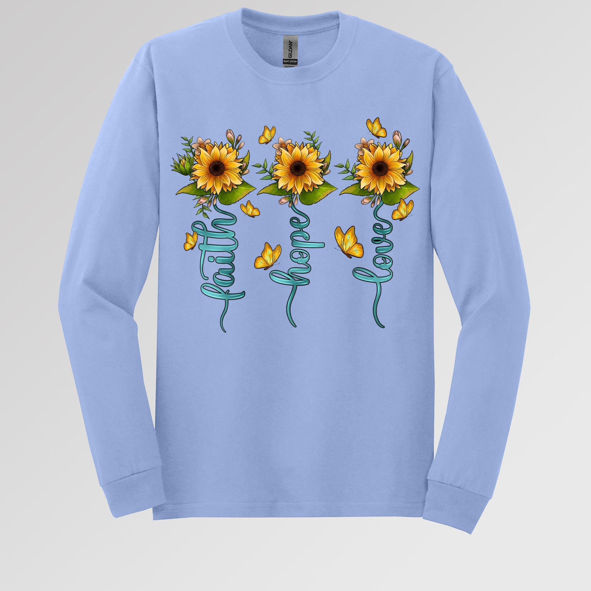 Faith Hope Love Sunflower Butterfly 03