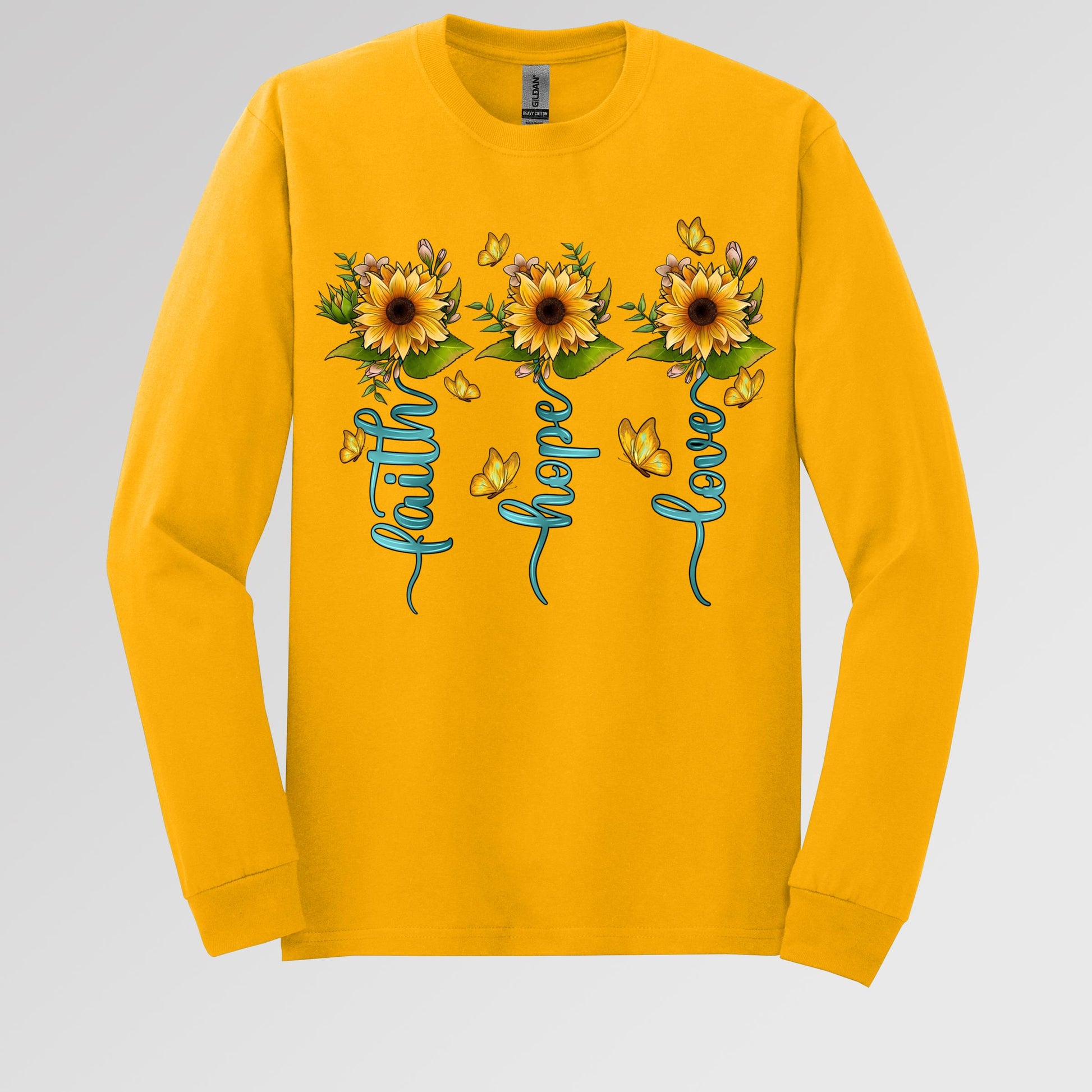 Faith Hope Love Sunflower Butterfly 03