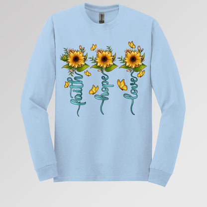 Faith Hope Love Sunflower Butterfly 03