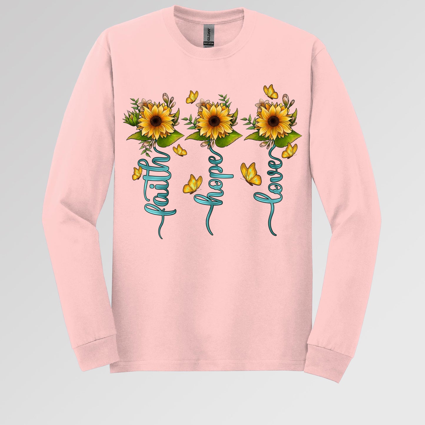 Faith Hope Love Sunflower Butterfly 03