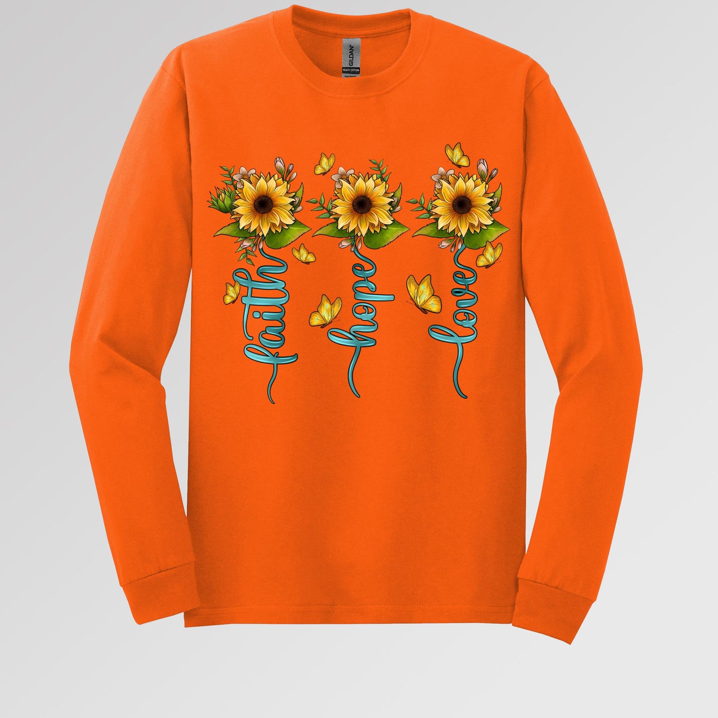 Faith Hope Love Sunflower Butterfly 03