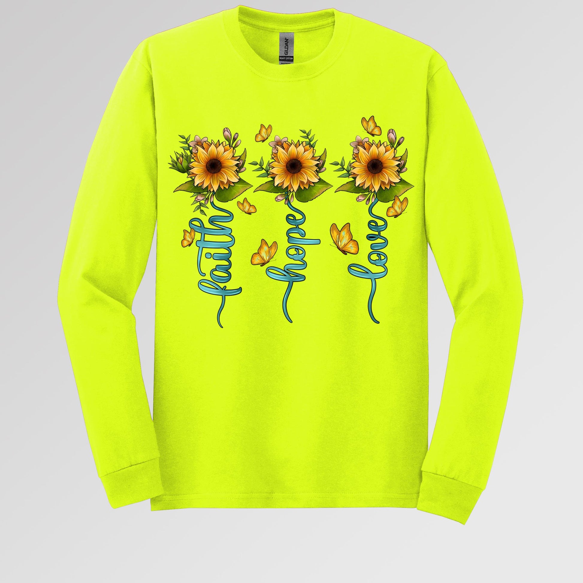 Faith Hope Love Sunflower Butterfly 03