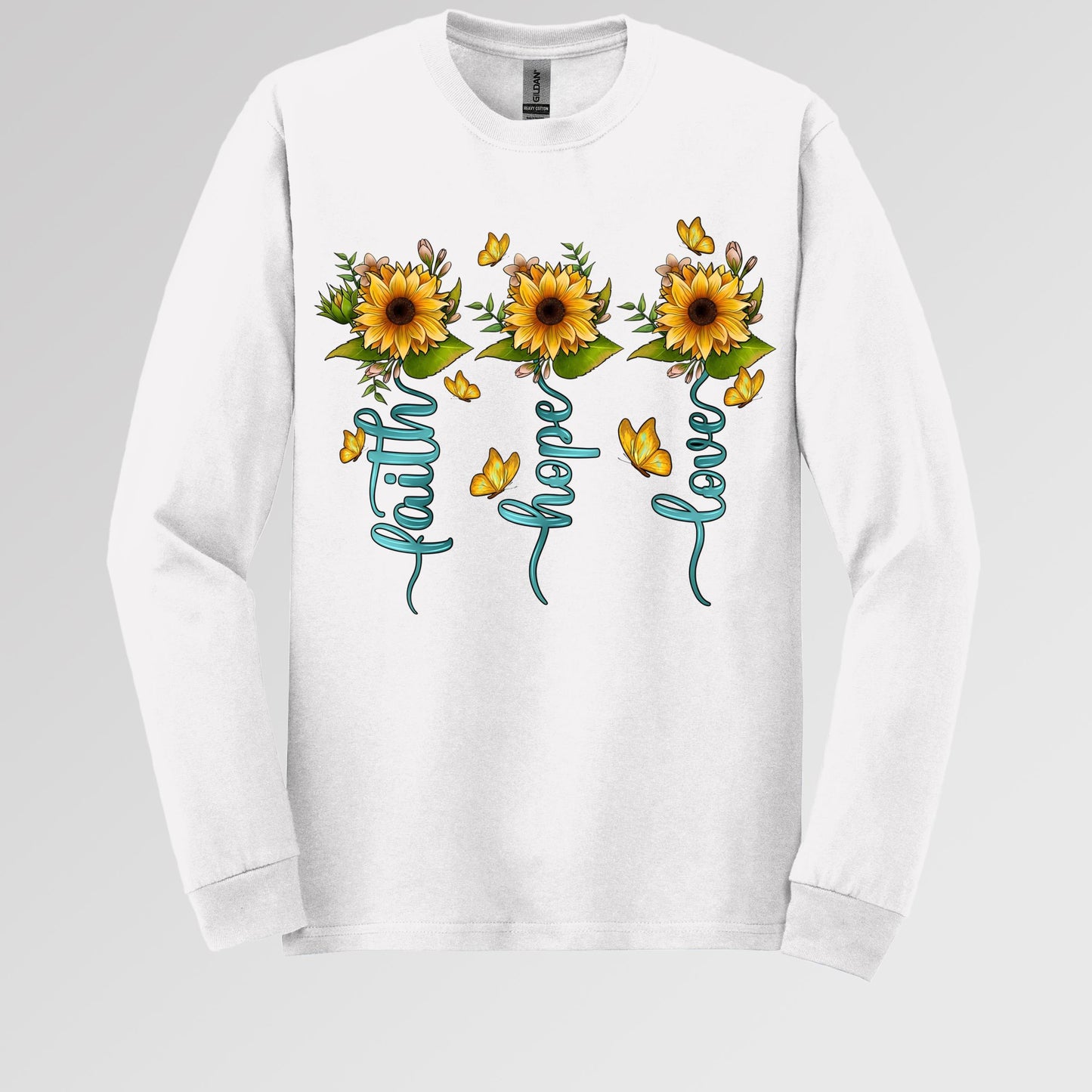 Faith Hope Love Sunflower Butterfly 03