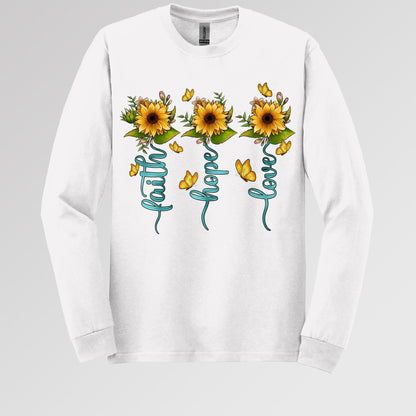 Faith Hope Love Sunflower Butterfly 03