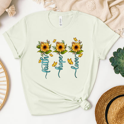 Faith Hope Love Sunflower Butterfly 03