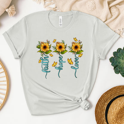 Faith Hope Love Sunflower Butterfly 03