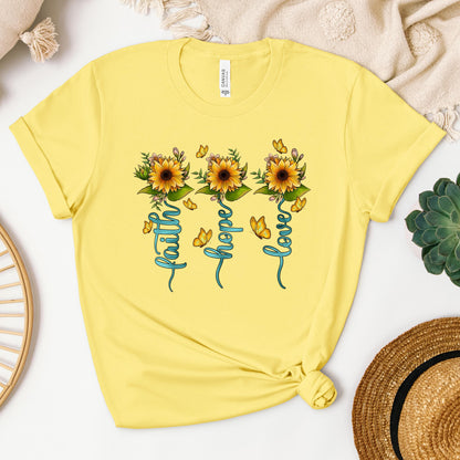 Faith Hope Love Sunflower Butterfly 03