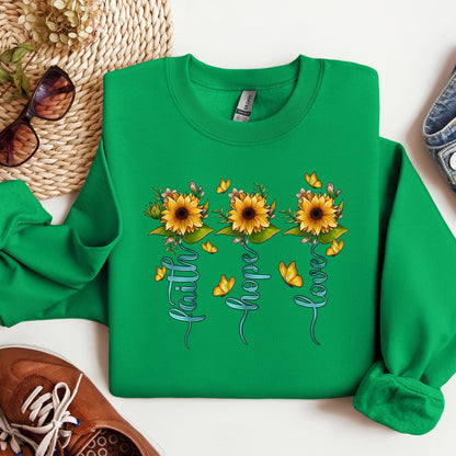 Faith Hope Love Sunflower Butterfly 03