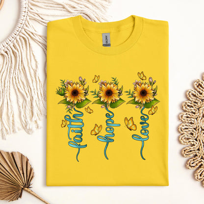 Faith Hope Love Sunflower Butterfly 03