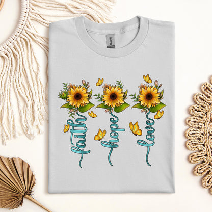 Faith Hope Love Sunflower Butterfly 03