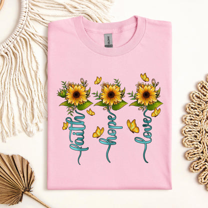 Faith Hope Love Sunflower Butterfly 03