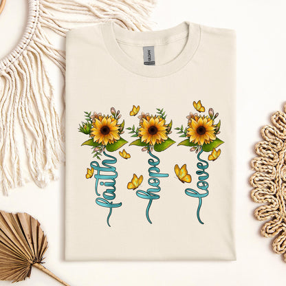 Faith Hope Love Sunflower Butterfly 03