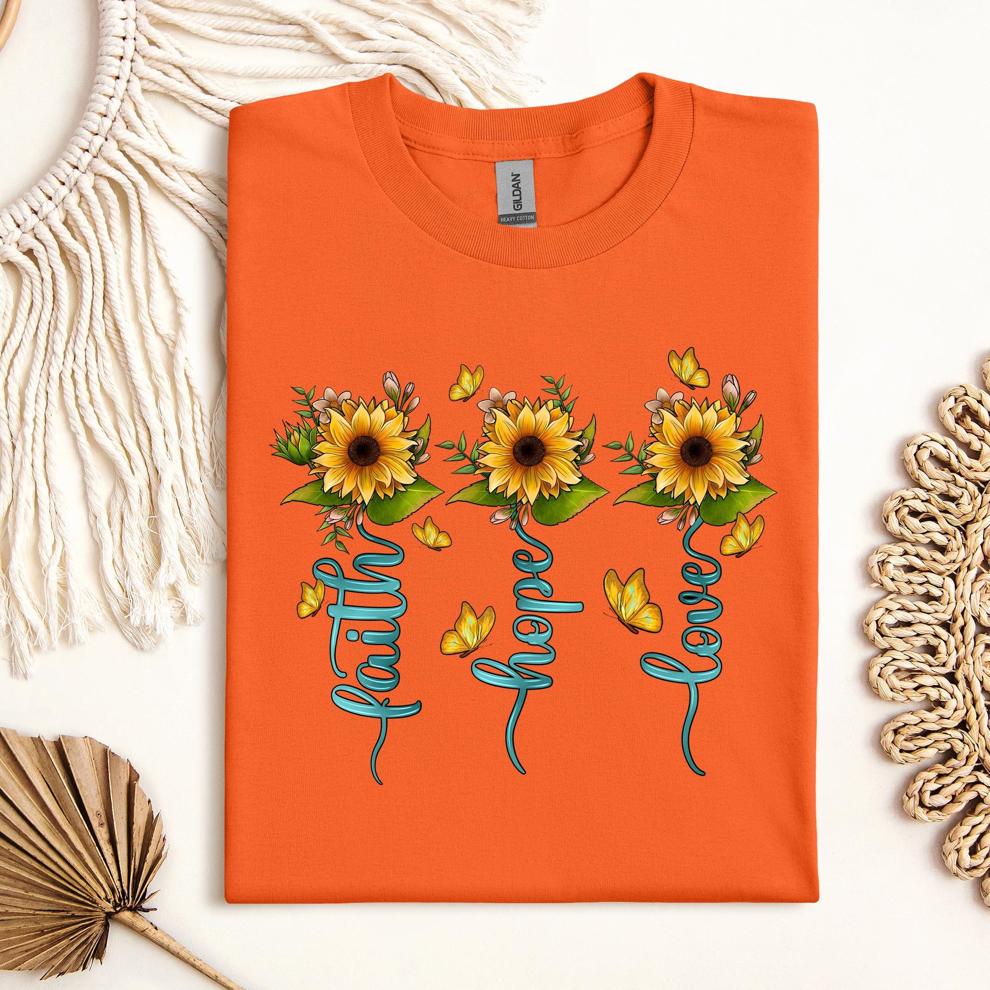 Faith Hope Love Sunflower Butterfly 03