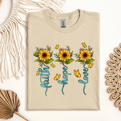 Faith Hope Love Sunflower Butterfly 03