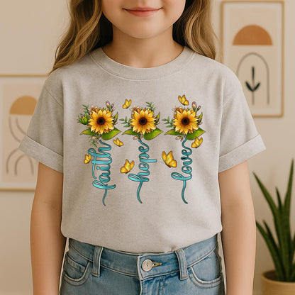 Faith Hope Love Sunflower Butterfly 03