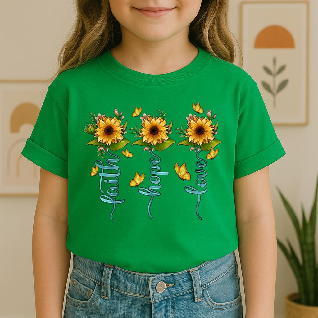 Faith Hope Love Sunflower Butterfly 03