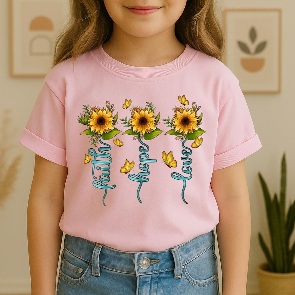 Faith Hope Love Sunflower Butterfly 03