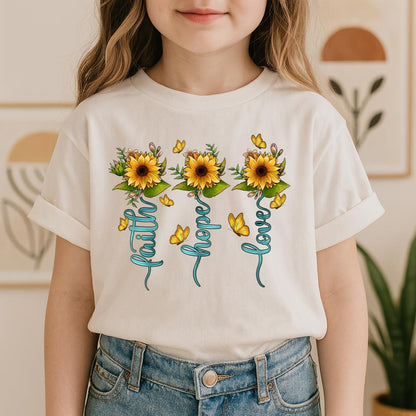 Faith Hope Love Sunflower Butterfly 03