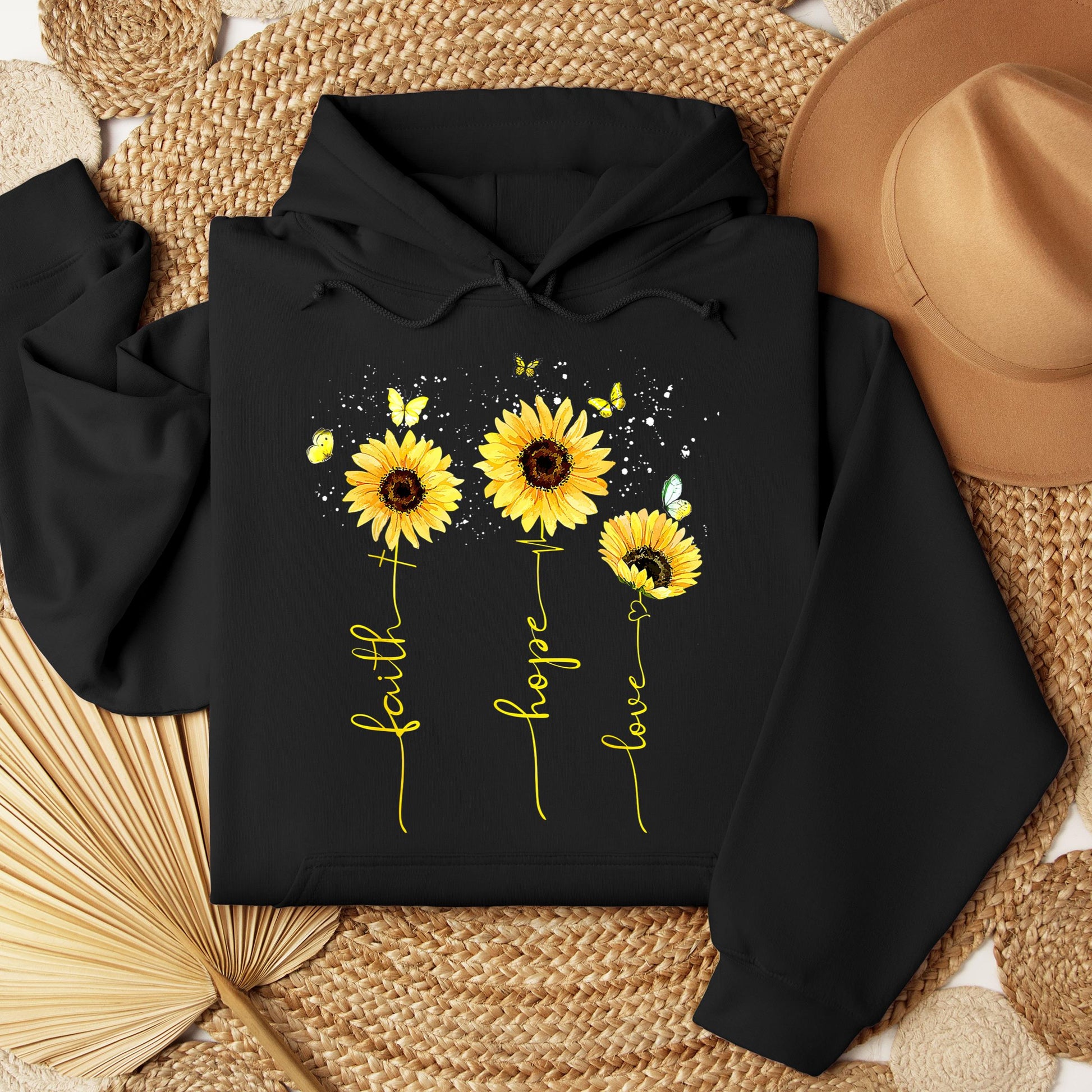 Faith Hope Love Sunflower Butterfly
